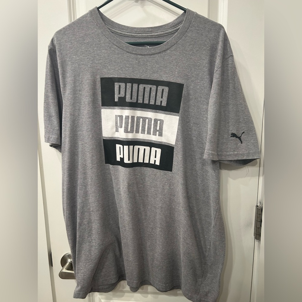 Puma Men's Tri-Logo Gray Tee